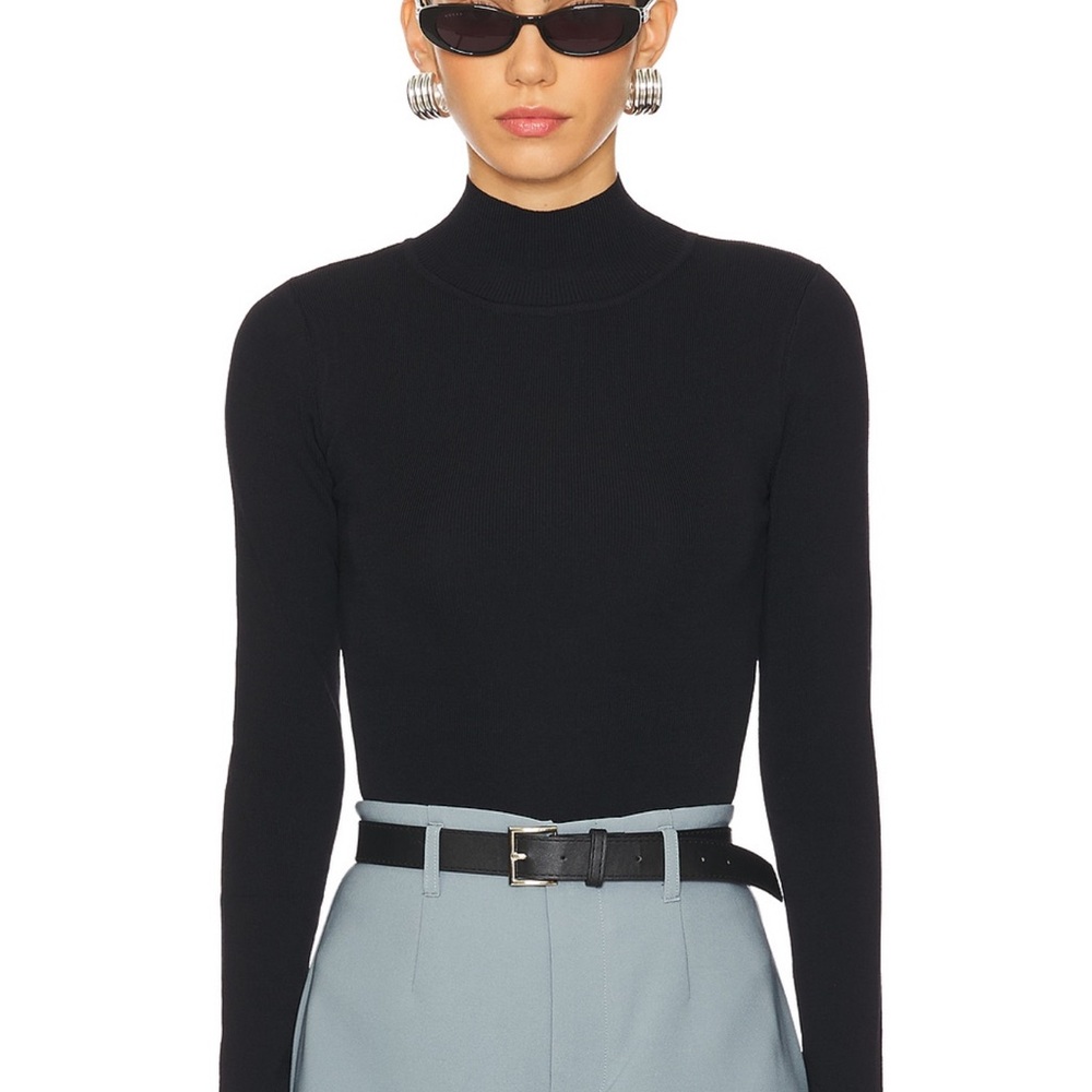 Women’s Black Long Sleeve Mock Neck Top